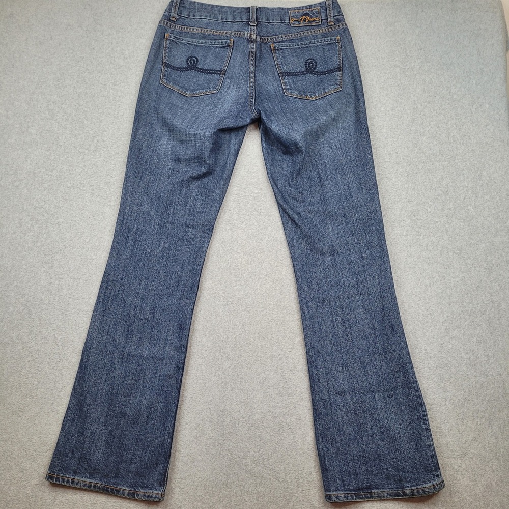 Seven7 Regular Bootcut Jeans Womens 32 Blue Denim Mid Rise Stretch Whisker - Picture 8 of 9